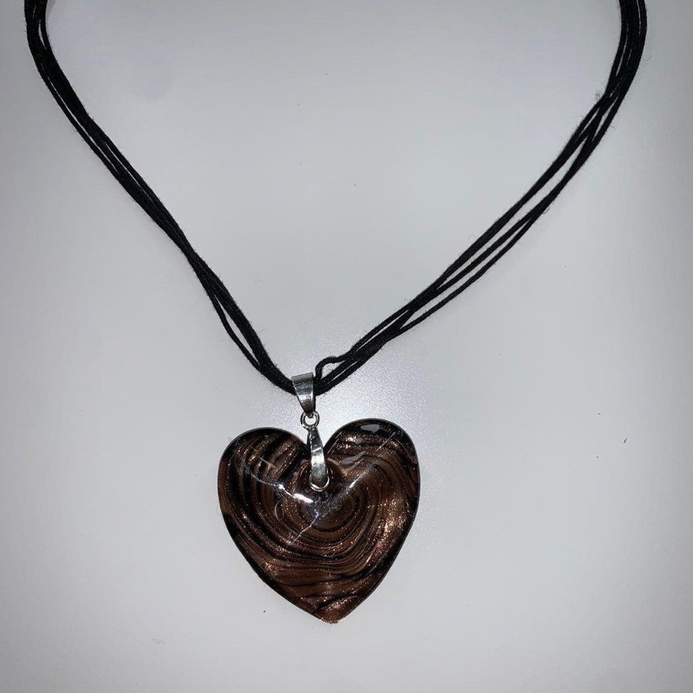 Handmade Black Epoxy Costume Necklace